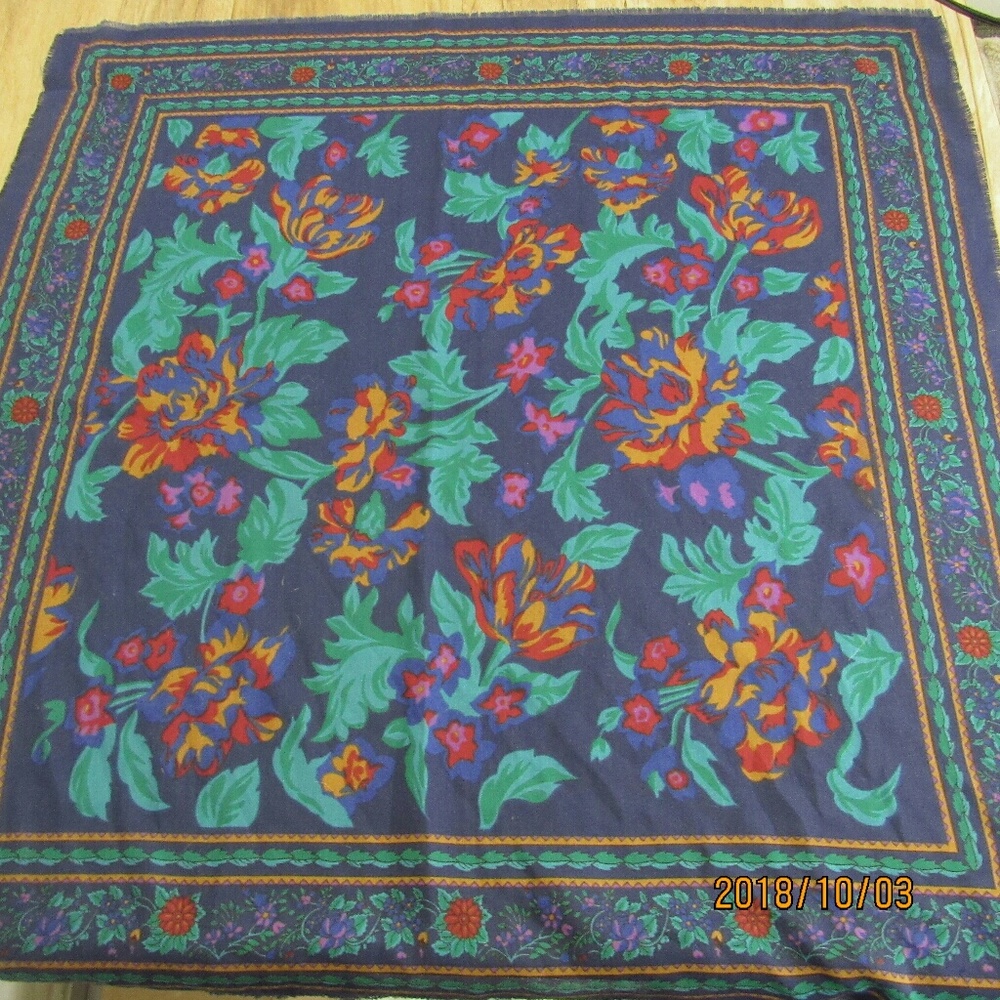 Vintage Challis by Berkshire Scarf 30" Floral